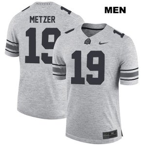 Men's NCAA Ohio State Buckeyes Jake Metzer #19 College Stitched Authentic Nike Gray Football Jersey KR20Q47FP